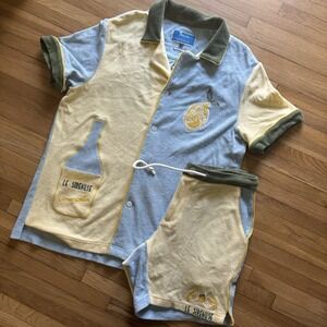Tombolo x Le Sirenuse Limoncello Terry Cloth Cabana Shirt S Short XS Set Resort